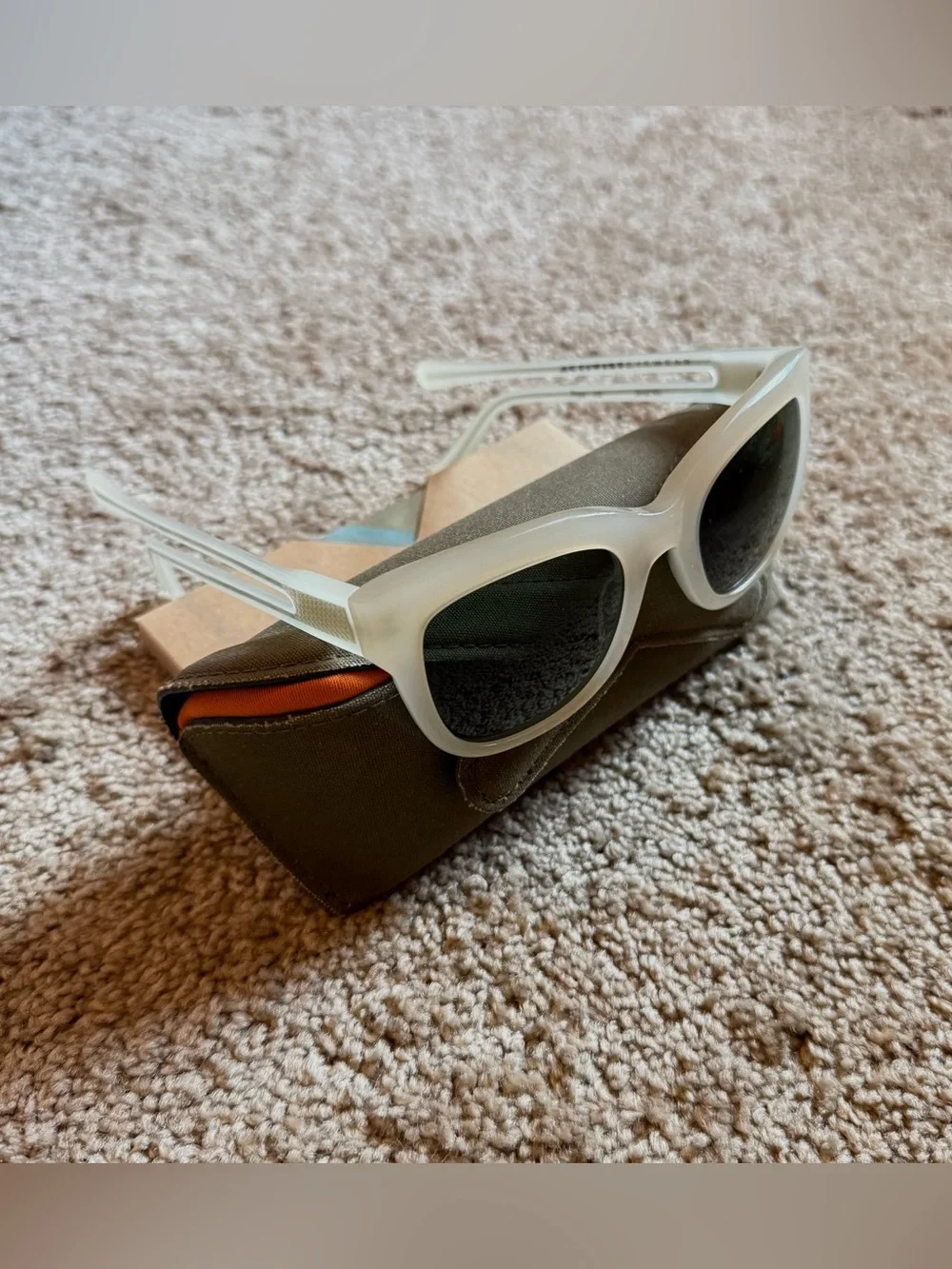 Freya Women’s White Cat-Eye Sunglasses with Black Lenses